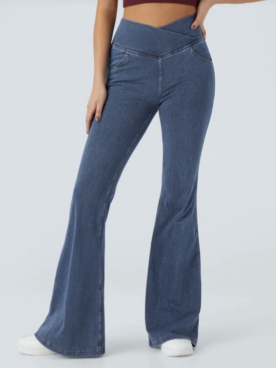 HALARA Denim - Halara Flex High Waist Crossover Pocket Flare Stretch Washed Casual Jeans Sz XL